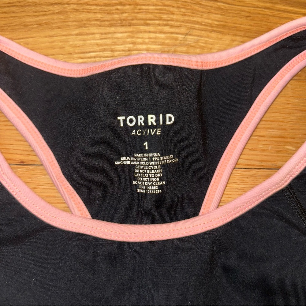 Torrid Active Black Wake Up Kiss Ass Repeat Sports Bra - Picture 2 of 3